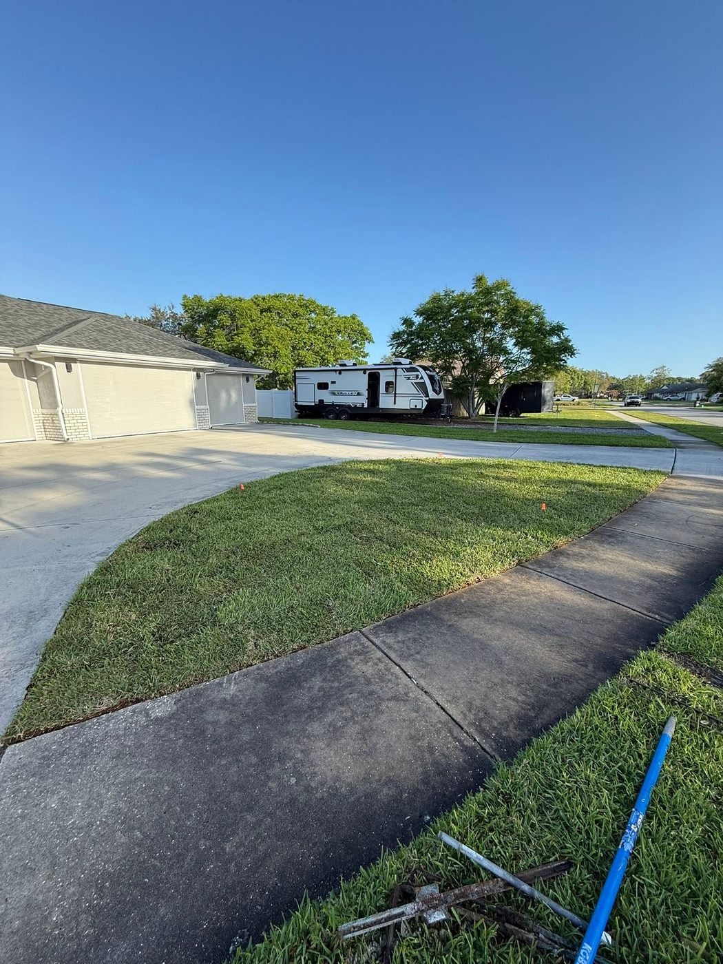 Fresh sod installation